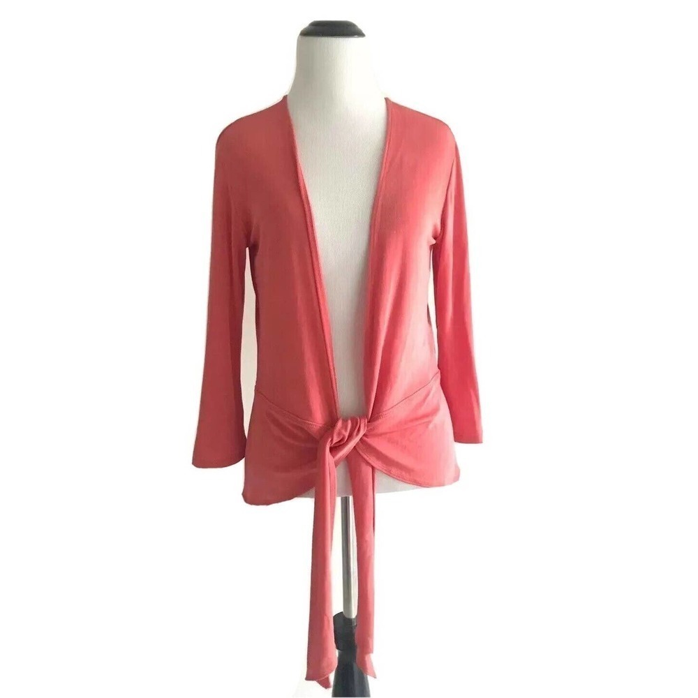 Chicos | Womens Size 0 Red Travelers Wrap Top Swing Open Front Stretch